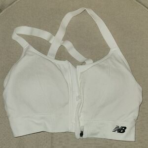 New Balance Women's Zip-Front White Sports Bra